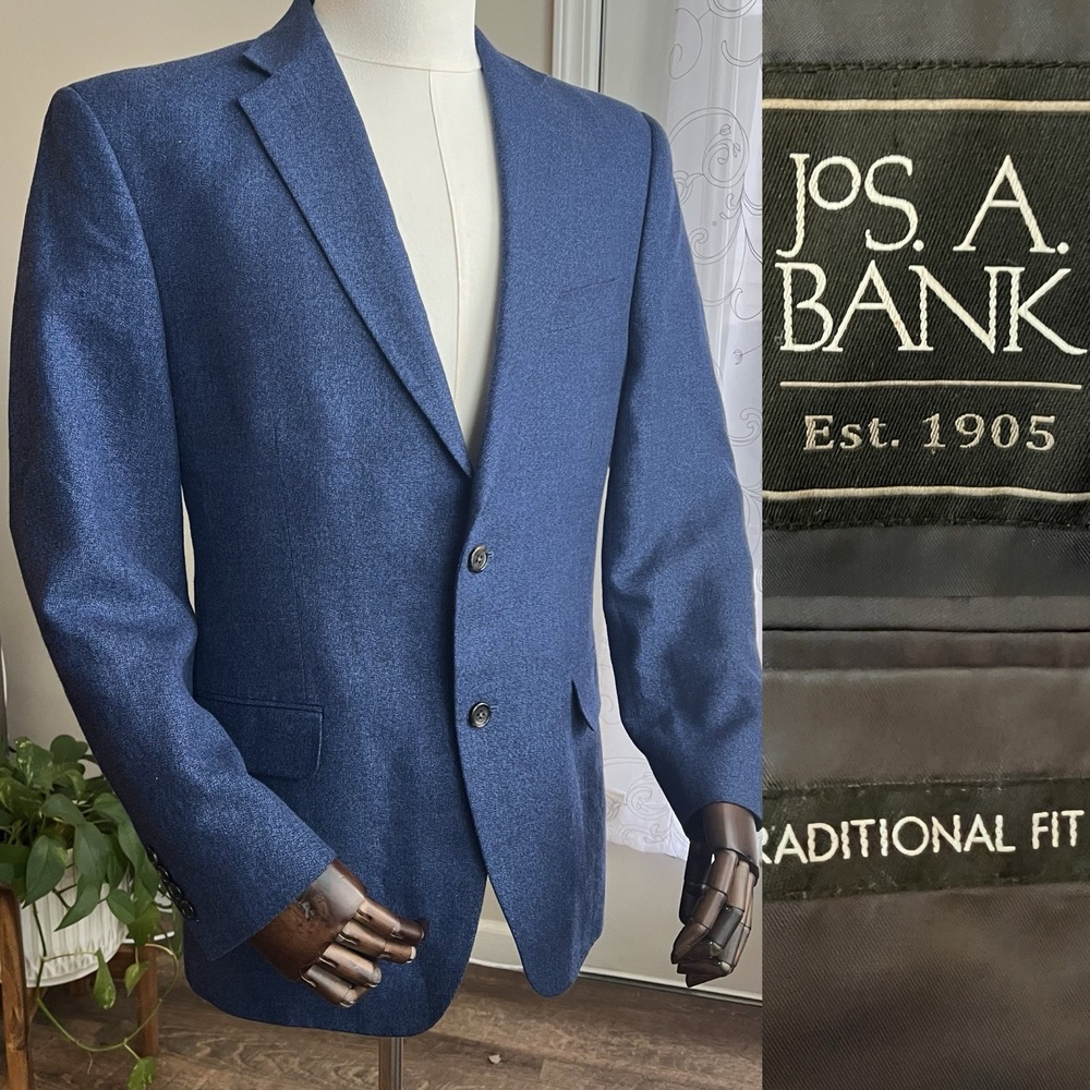 Jos A Bank Executive Blazer 40R Linen / Wool 1905 Traditional Fit Sport Jacket